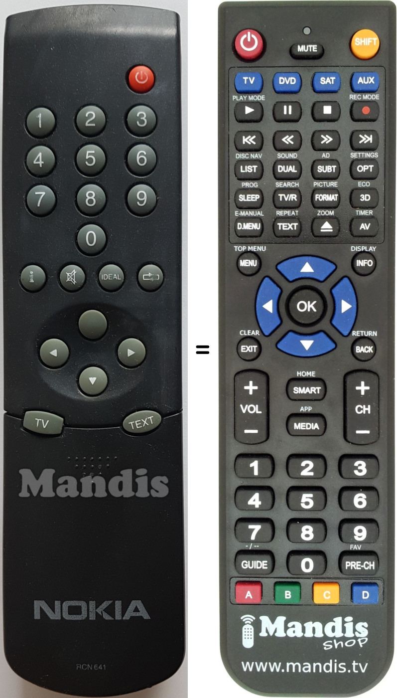 Replacement remote control RCN641