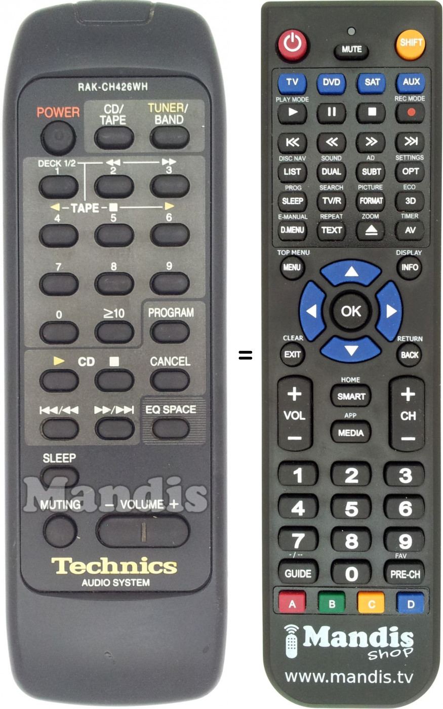 Replacement remote control Technics RAKCH426WH