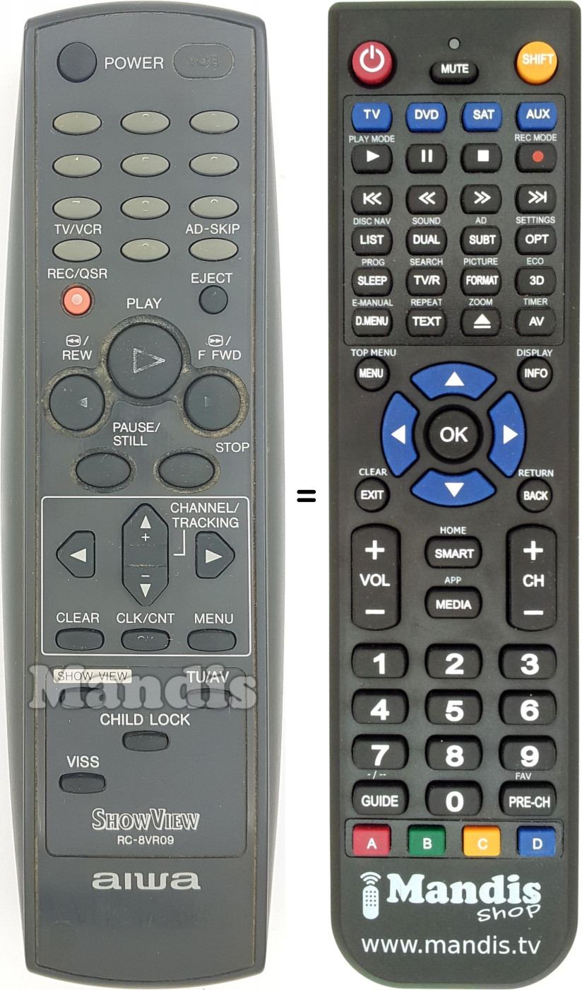Replacement remote control RC-8 VR 09