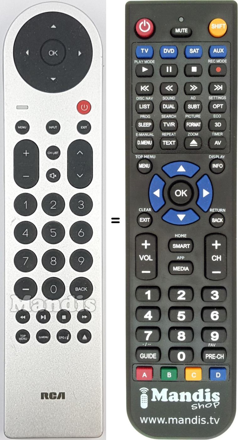 Replacement remote control RE20QP215