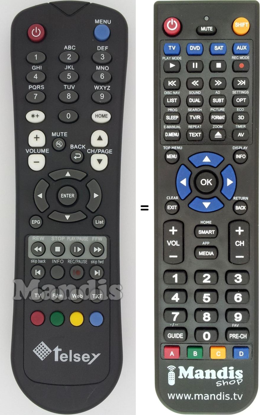 Replacement remote control REMCON1485