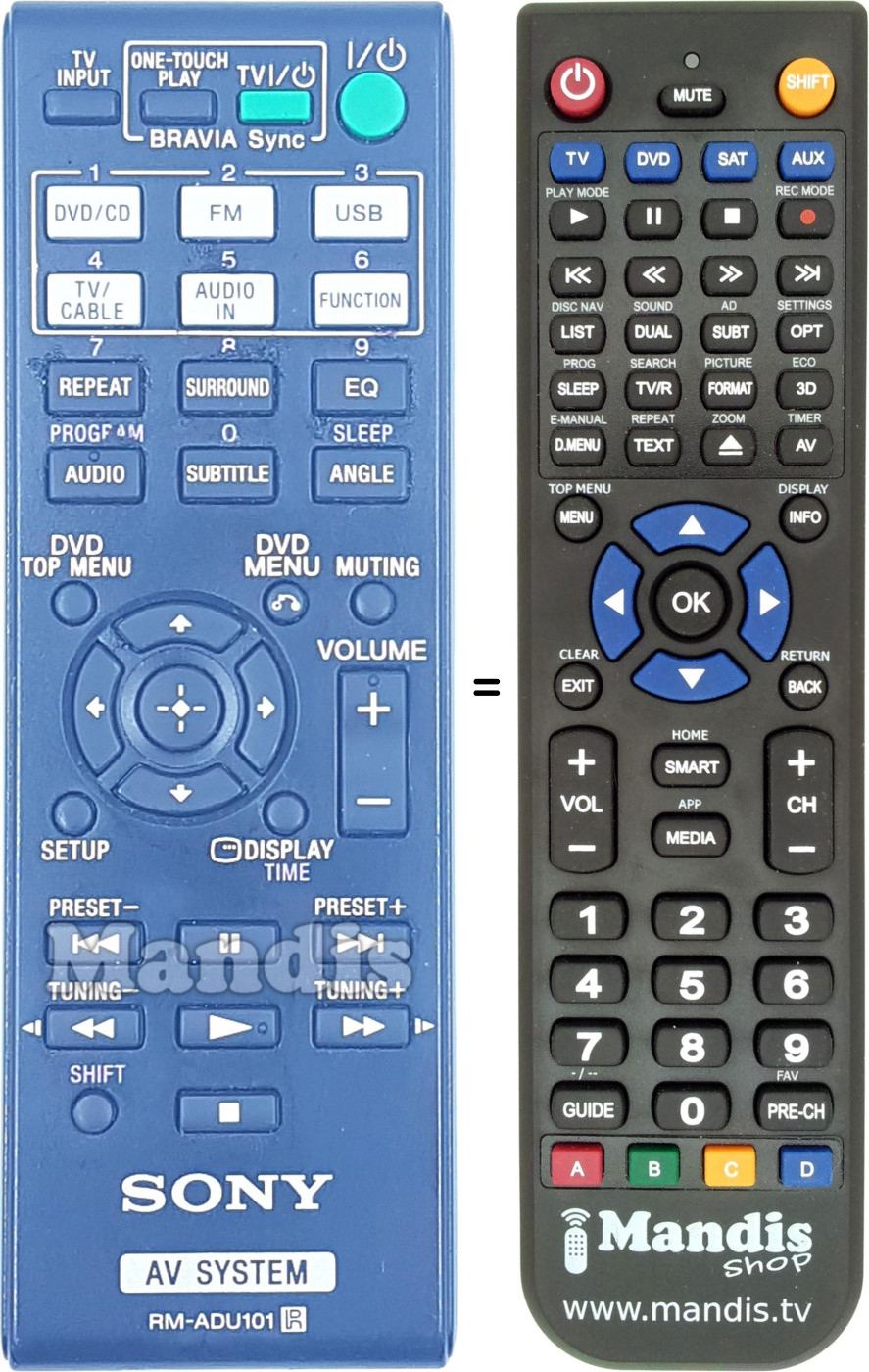 Replacement remote control RM-ADU 101