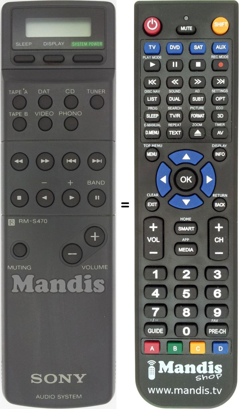 Replacement remote control RM-S470