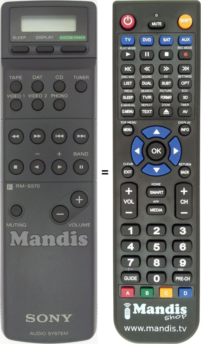 Replacement remote control Sony RM-S570