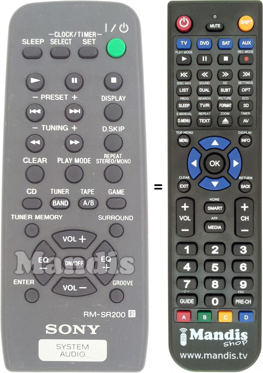 Replacement remote control RM-SR200