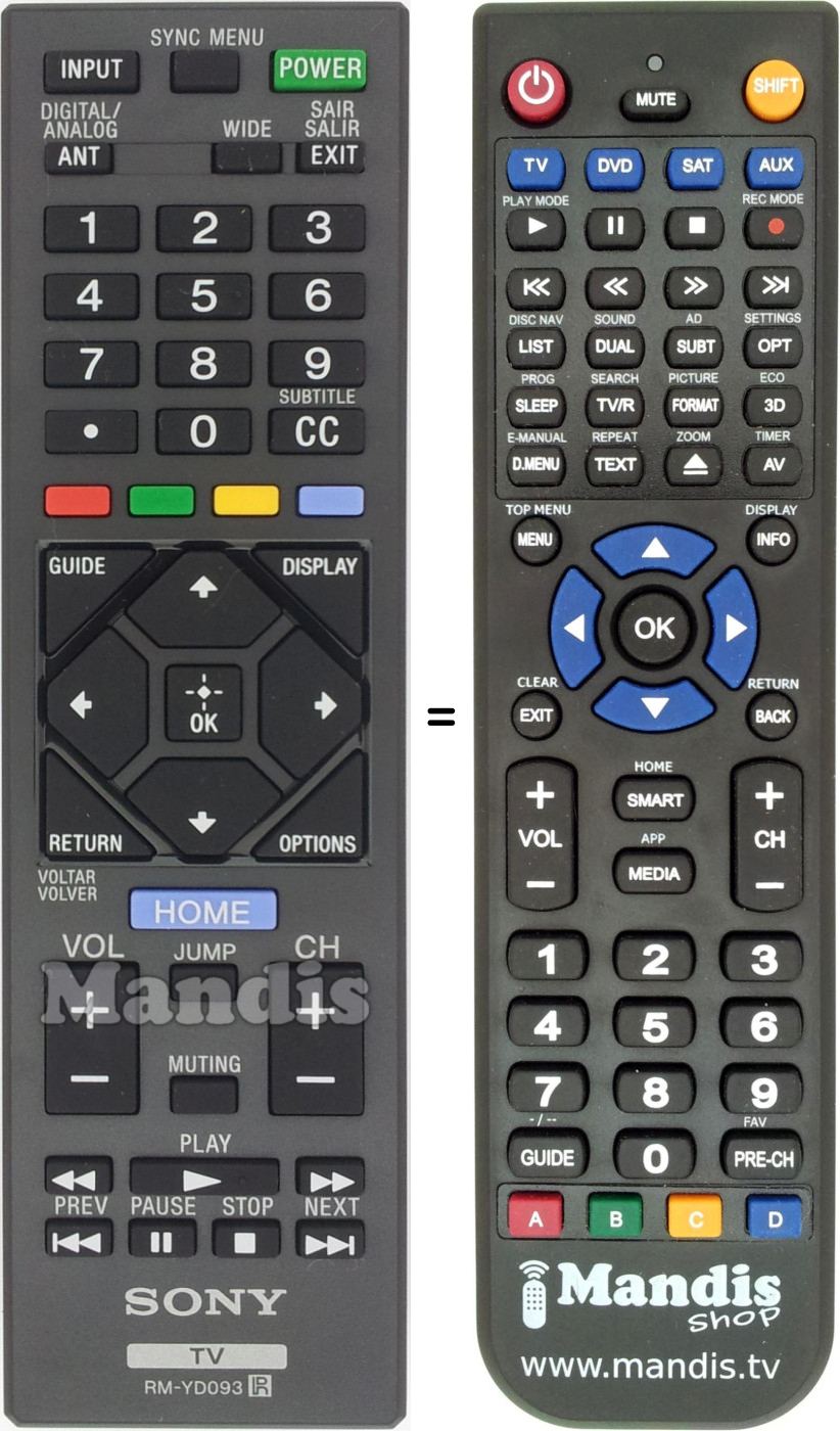 Replacement remote control RMYD093