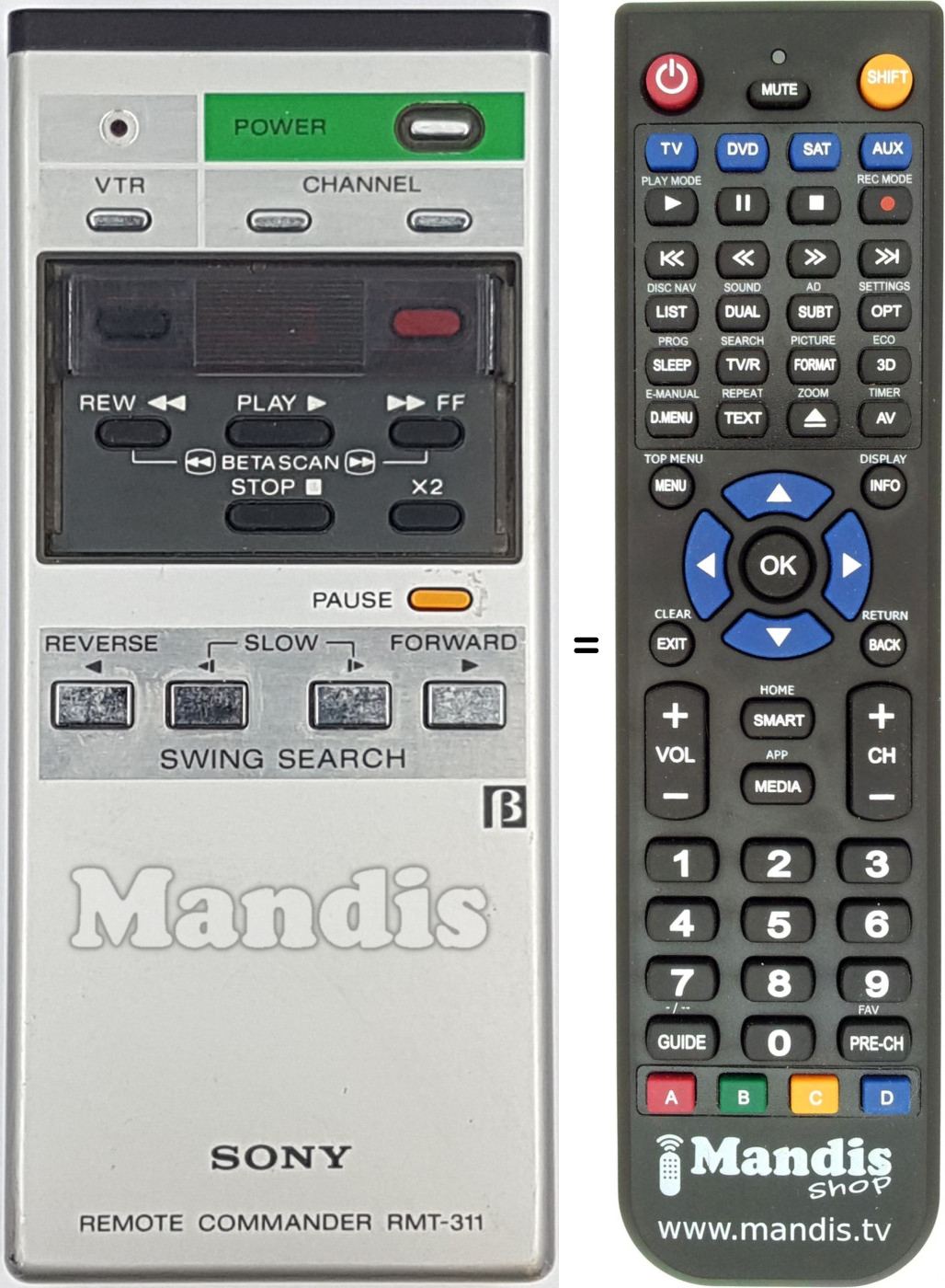 Replacement remote control RMT-311