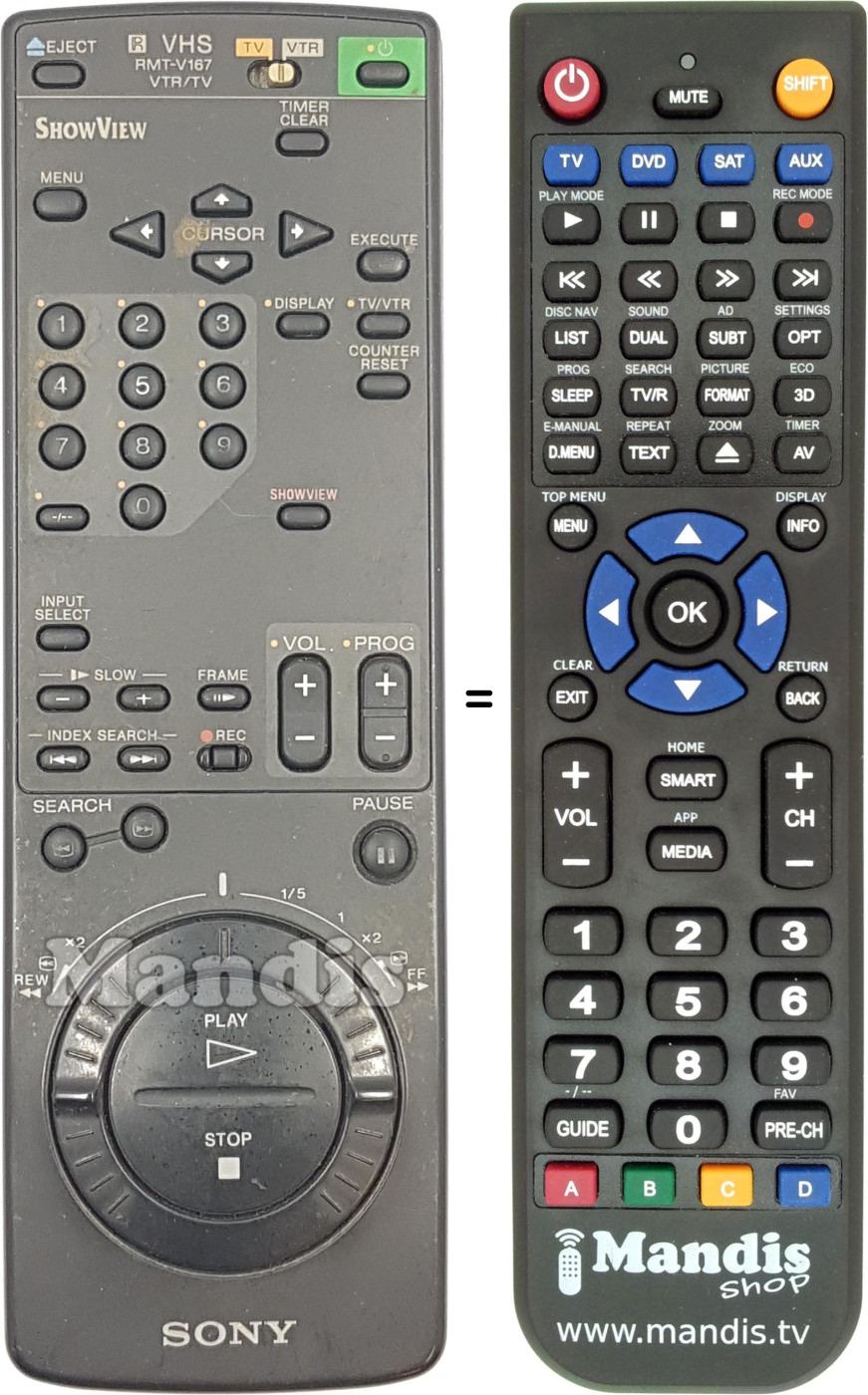 Replacement remote control Sony RMT-V167