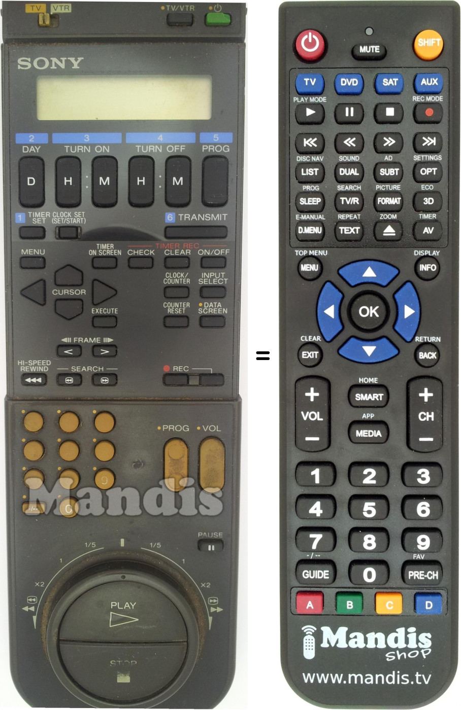 Replacement remote control RMT-V104A