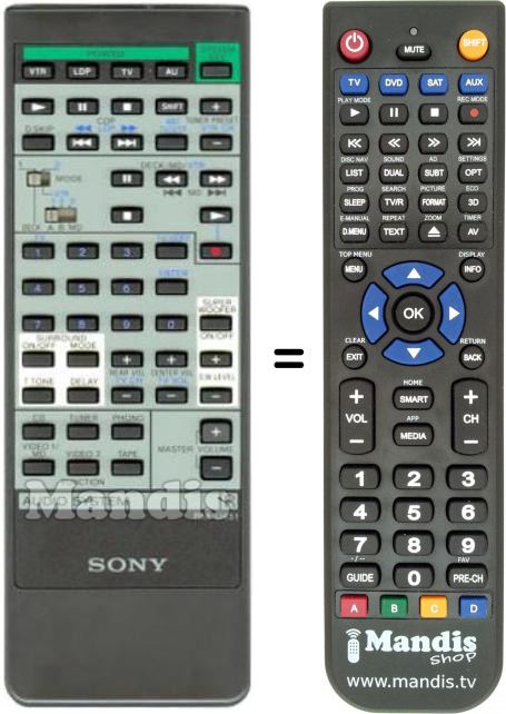 Replacement remote control RM-U451