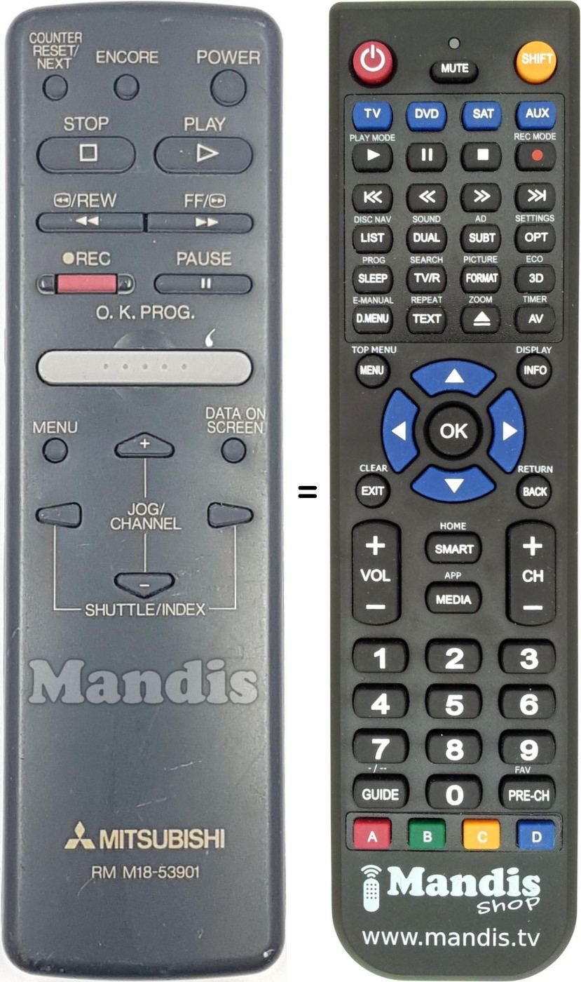 Replacement remote control RM M18-53901