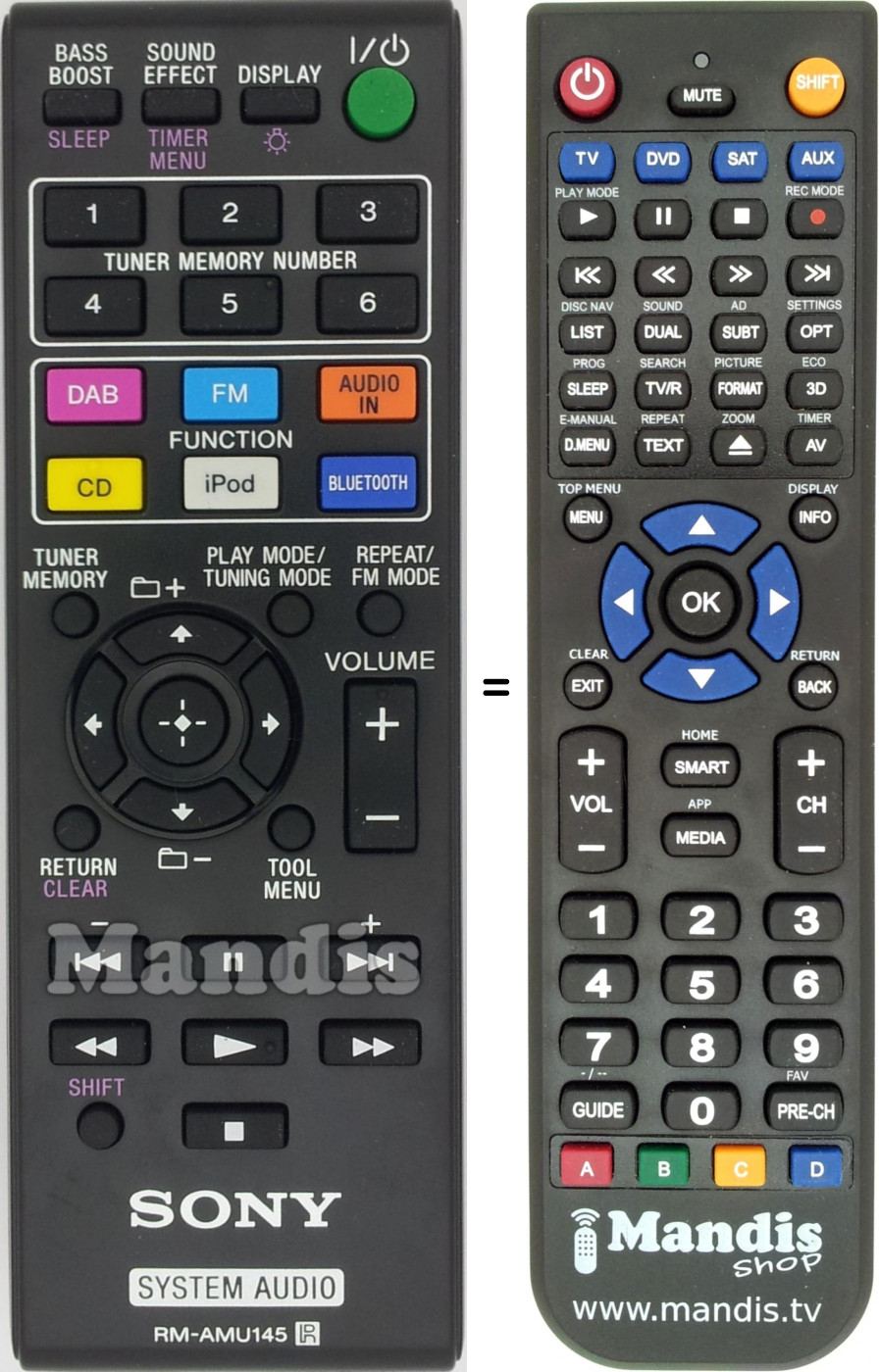 Replacement remote control RM-AMU145
