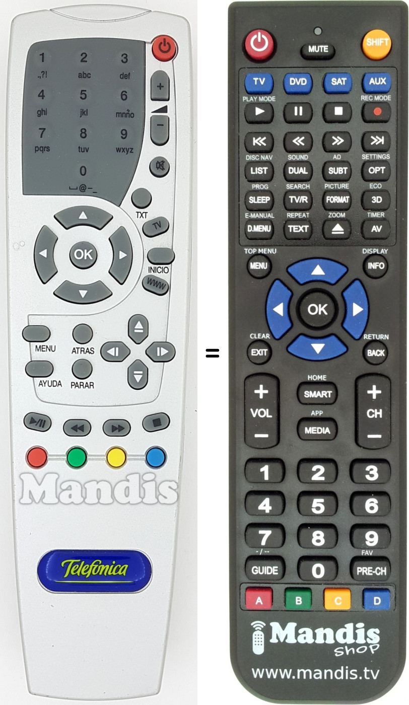 Replacement remote control SWP-D3956W-KR4