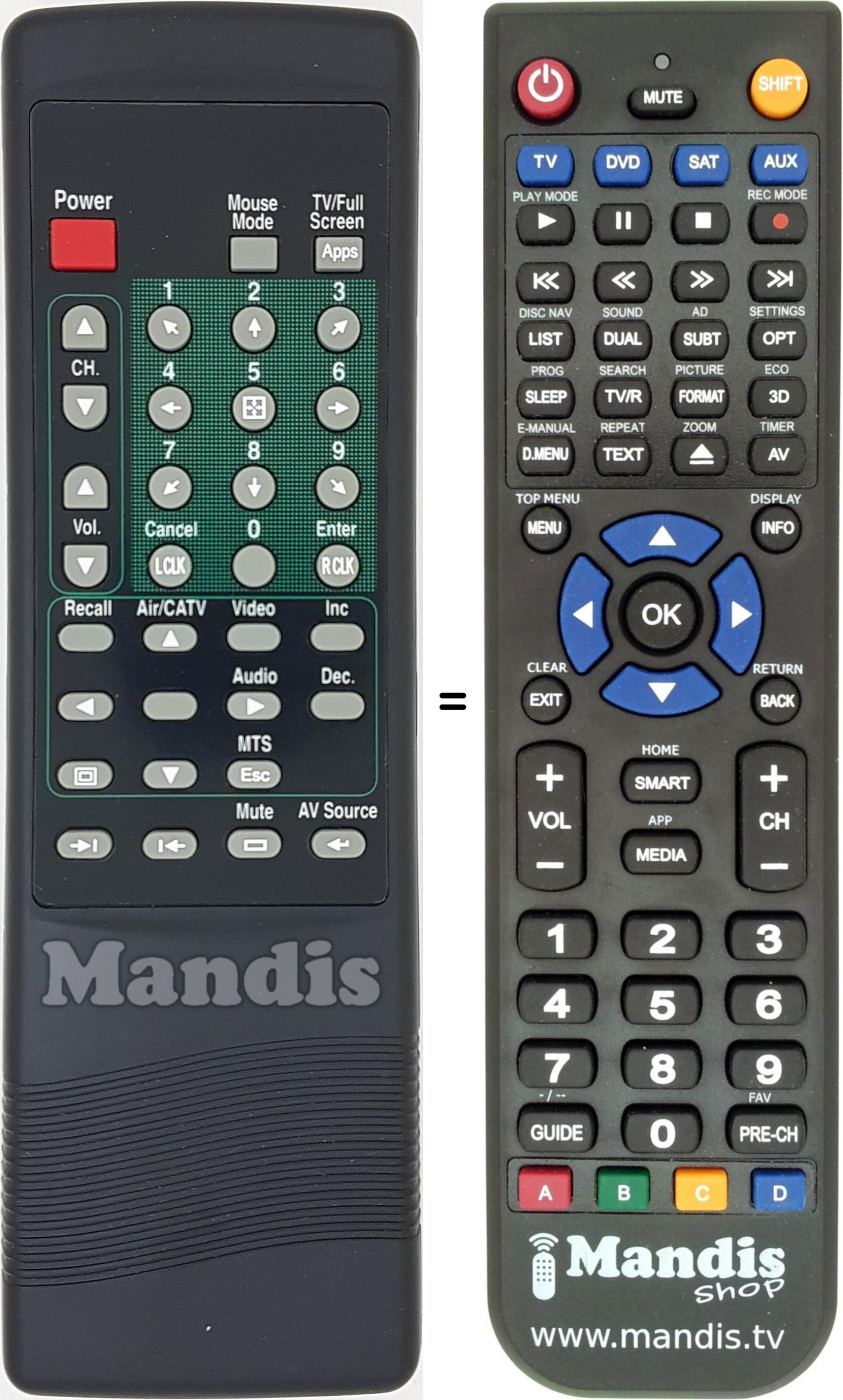 Replacement remote control UREC001T
