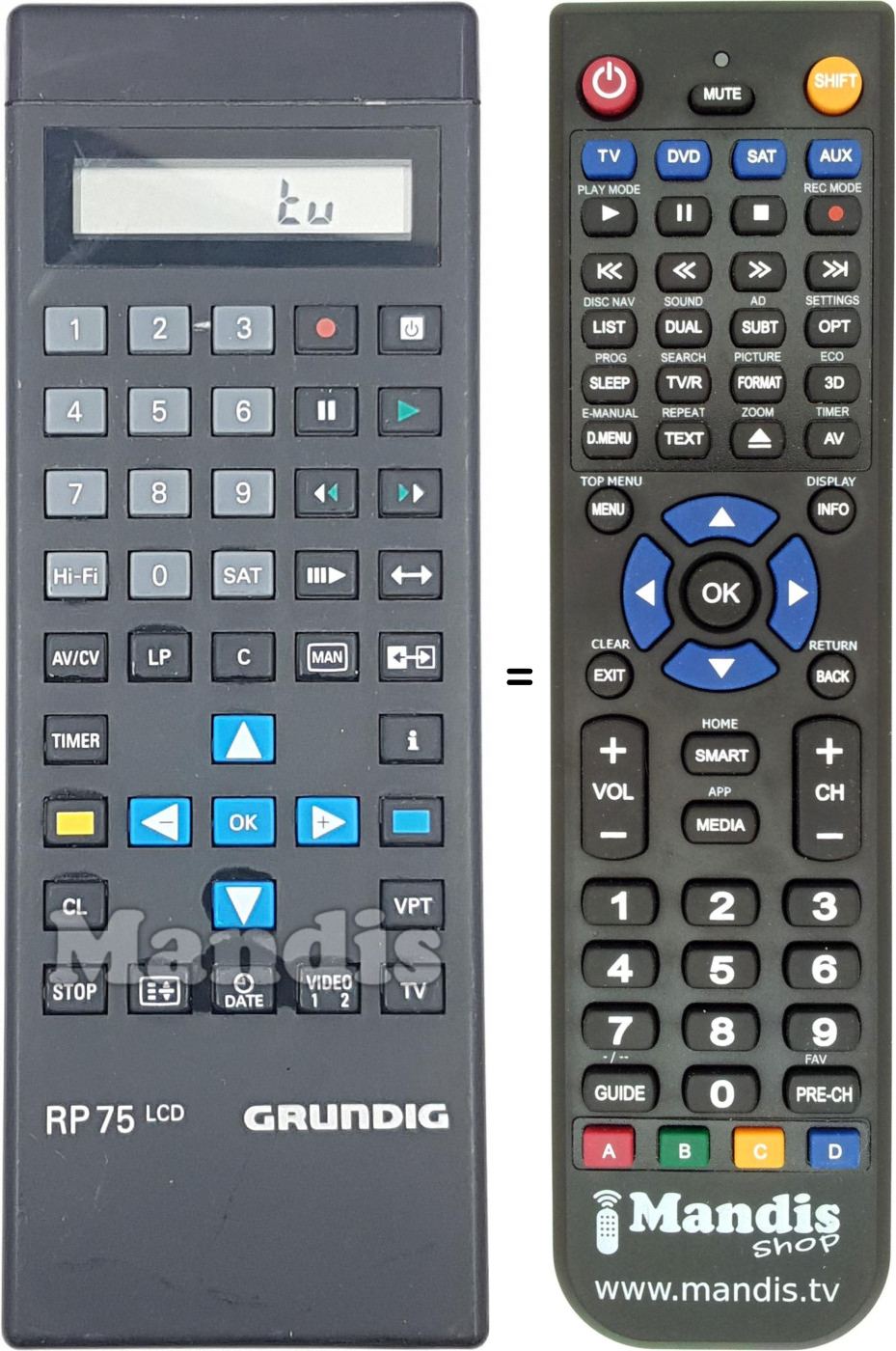 Replacement remote control Grundig 275200980100