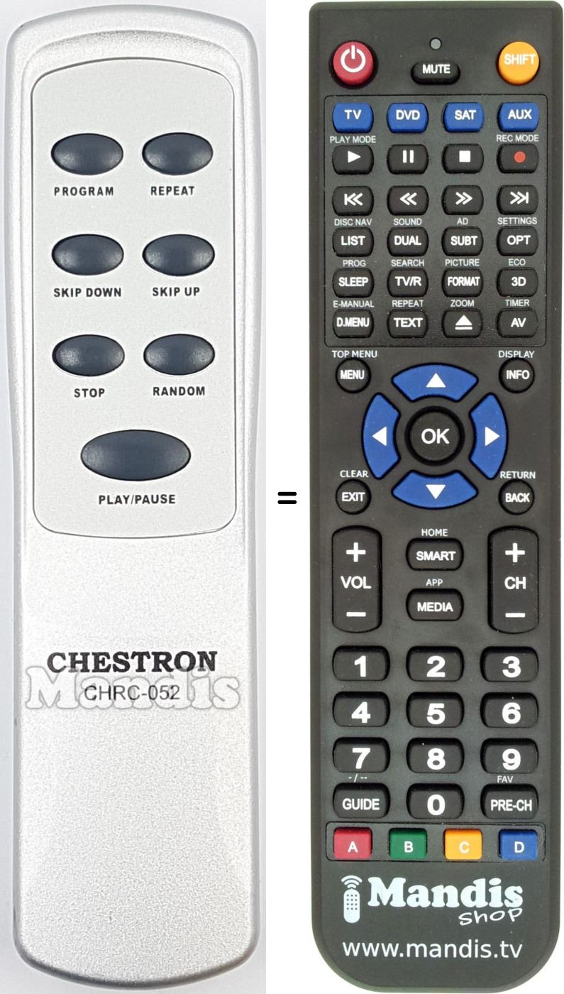 Replacement remote control CHRH-052