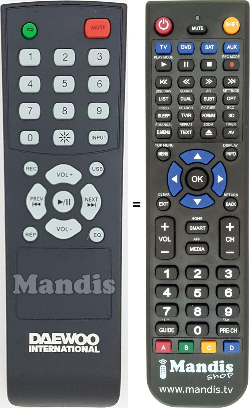 Replacement remote control DAE005