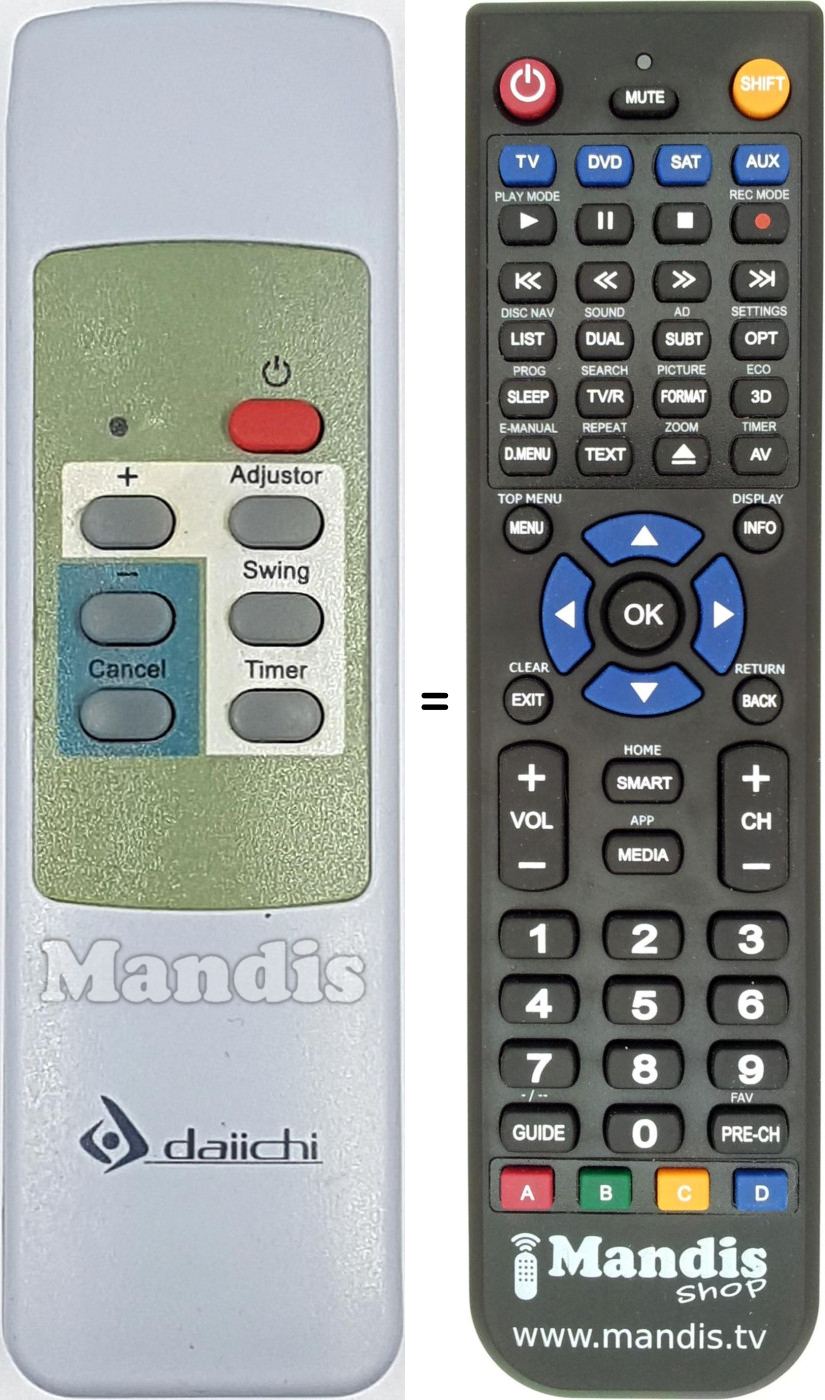 Replacement remote control DAI003
