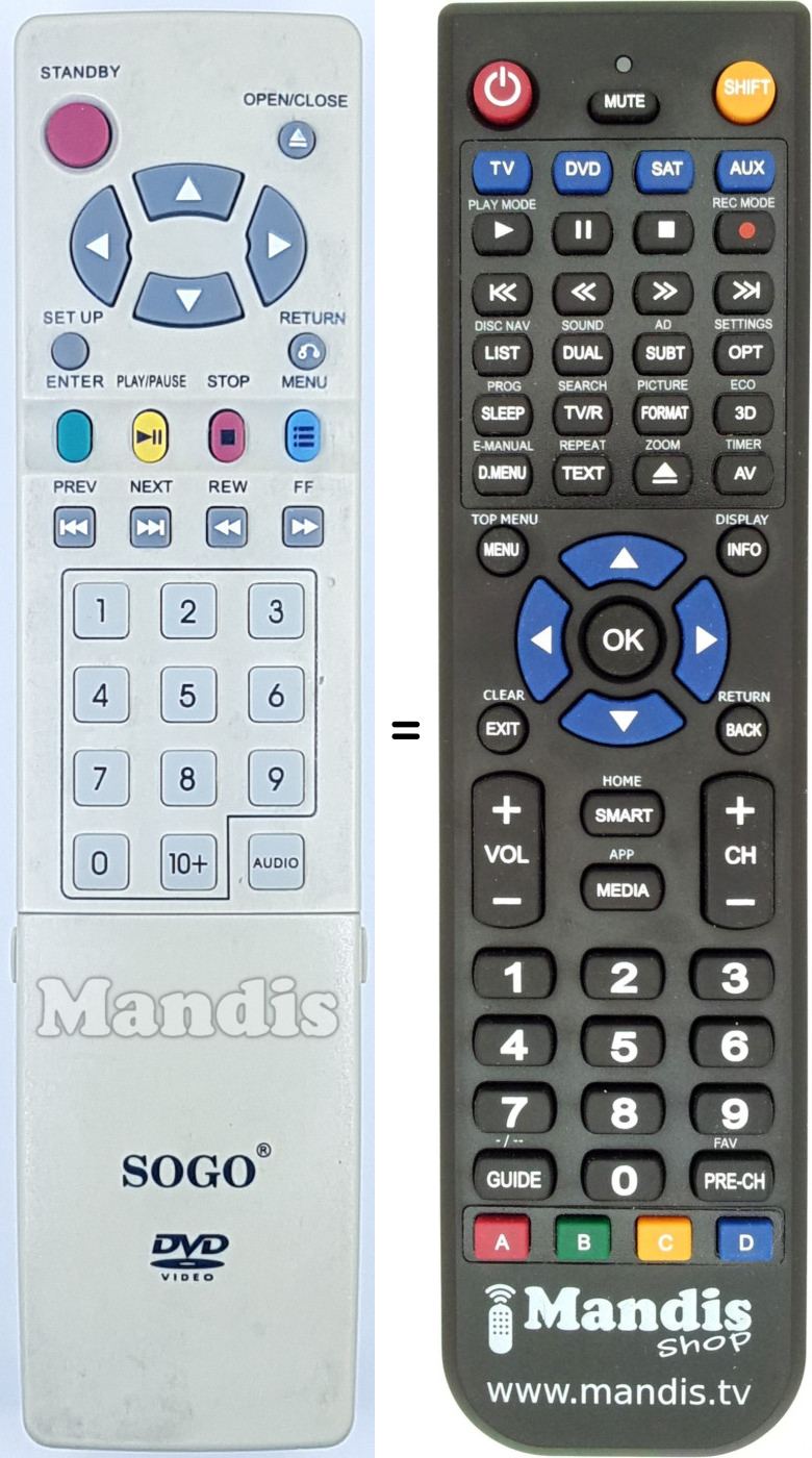 Replacement remote control HOF3I79D2