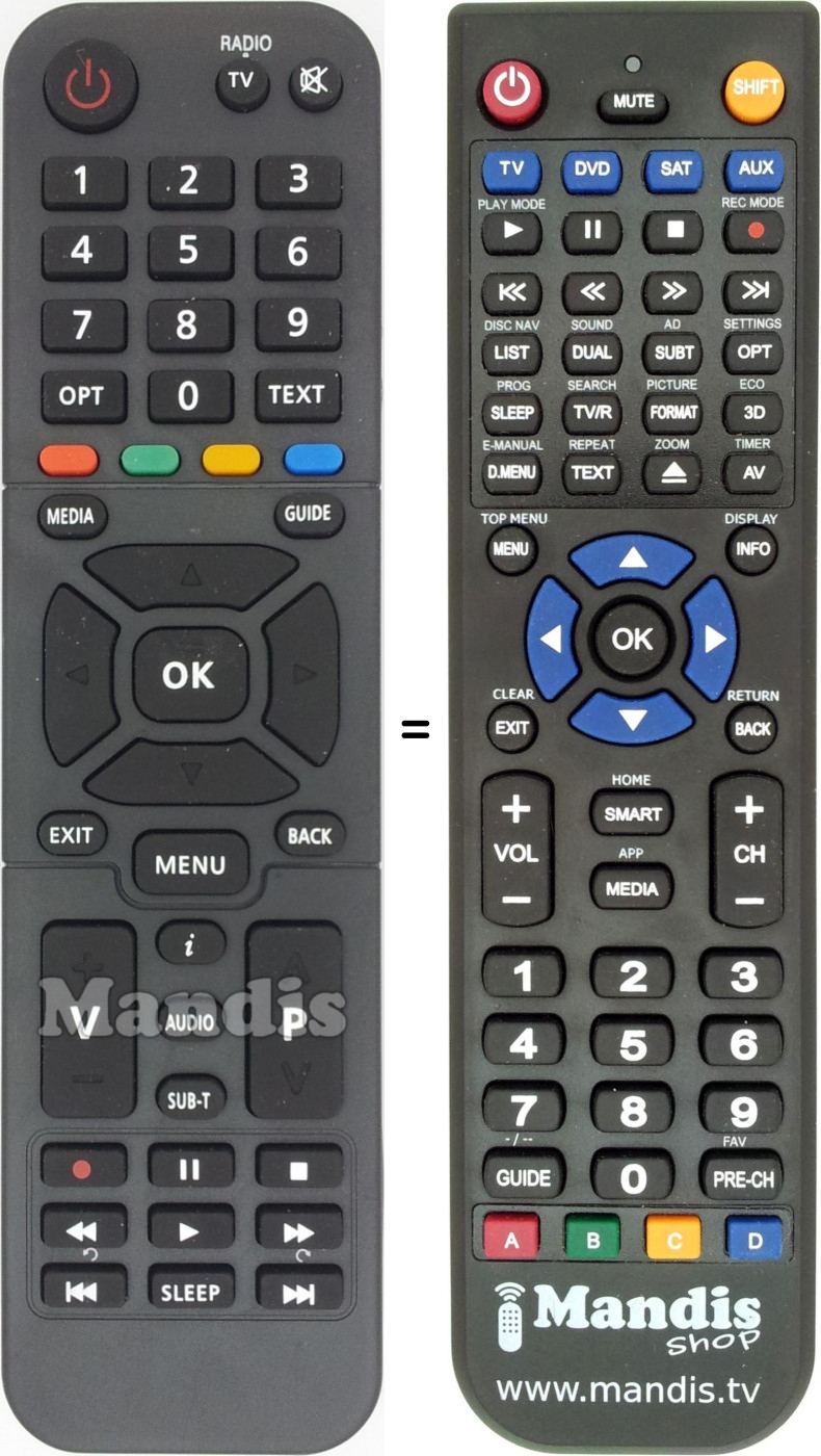Replacement remote control HR-B301