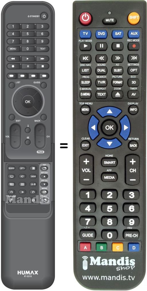 Replacement remote control RT5B13