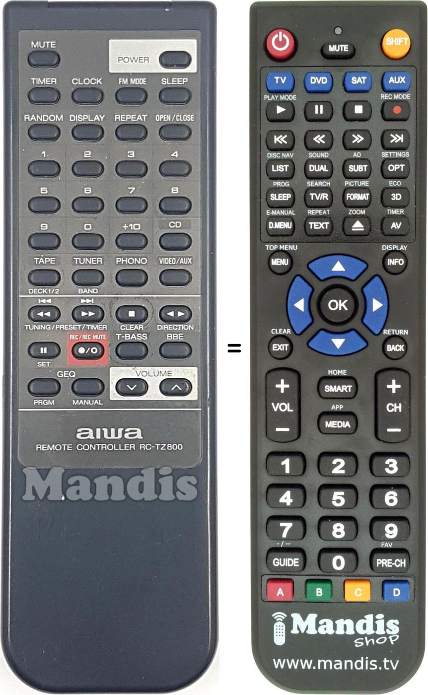 Replacement remote control RC-TZ800