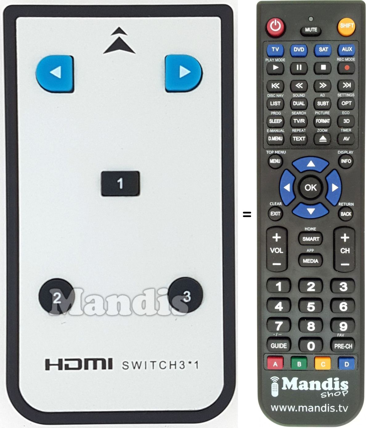 Replacement remote control REMCON1635
