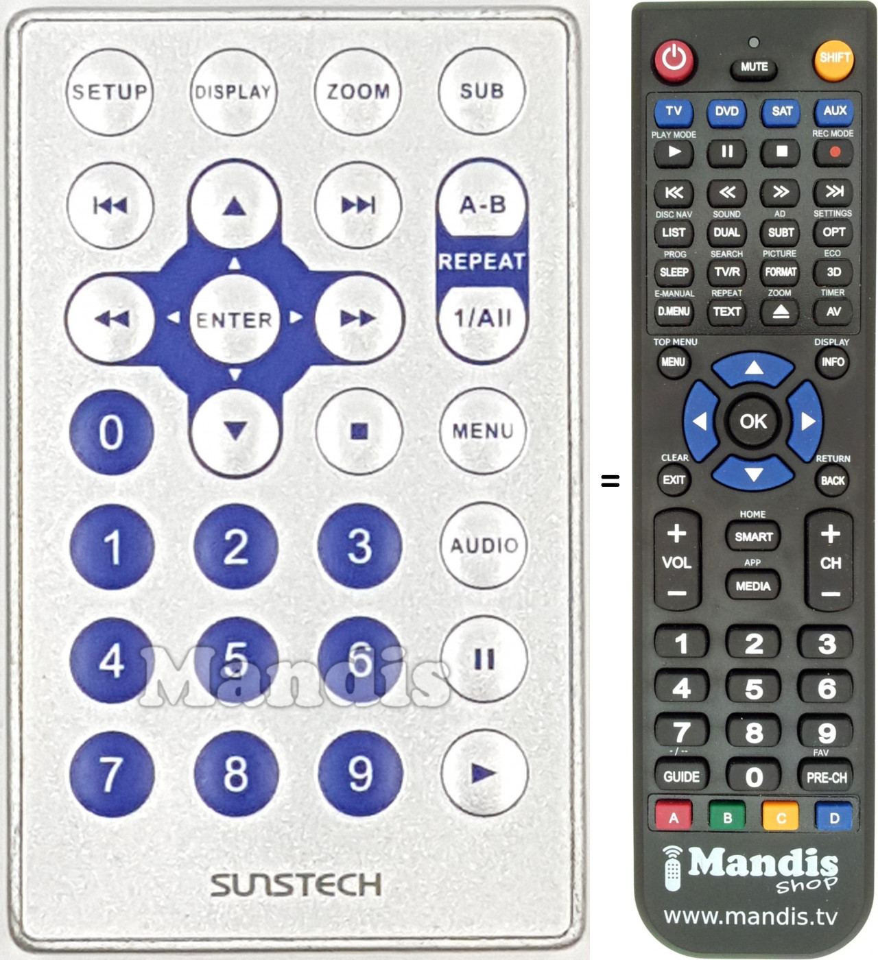 Replacement remote control REMCON1674