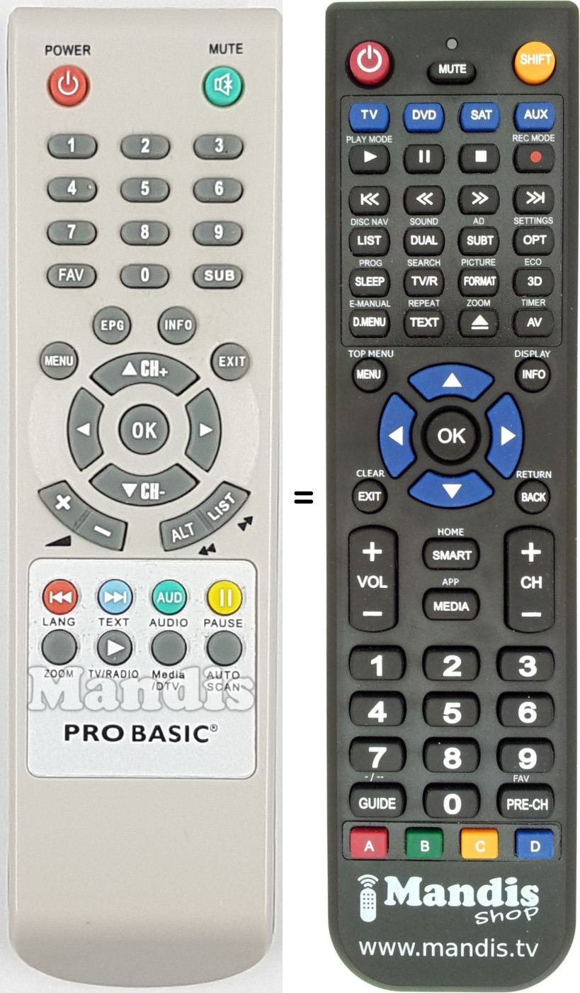Replacement remote control REMCON1678