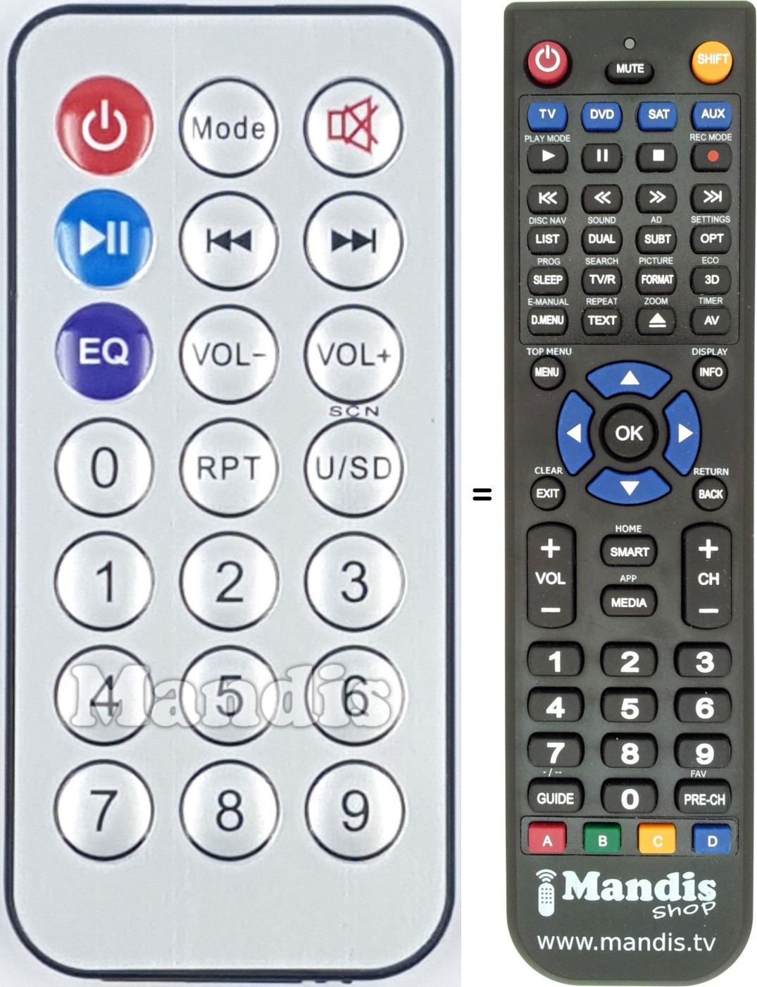 Replacement remote control REMCON2021