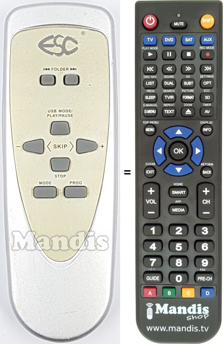Replacement remote control REMCON2044