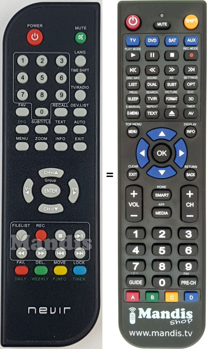 Replacement remote control REMCON2067