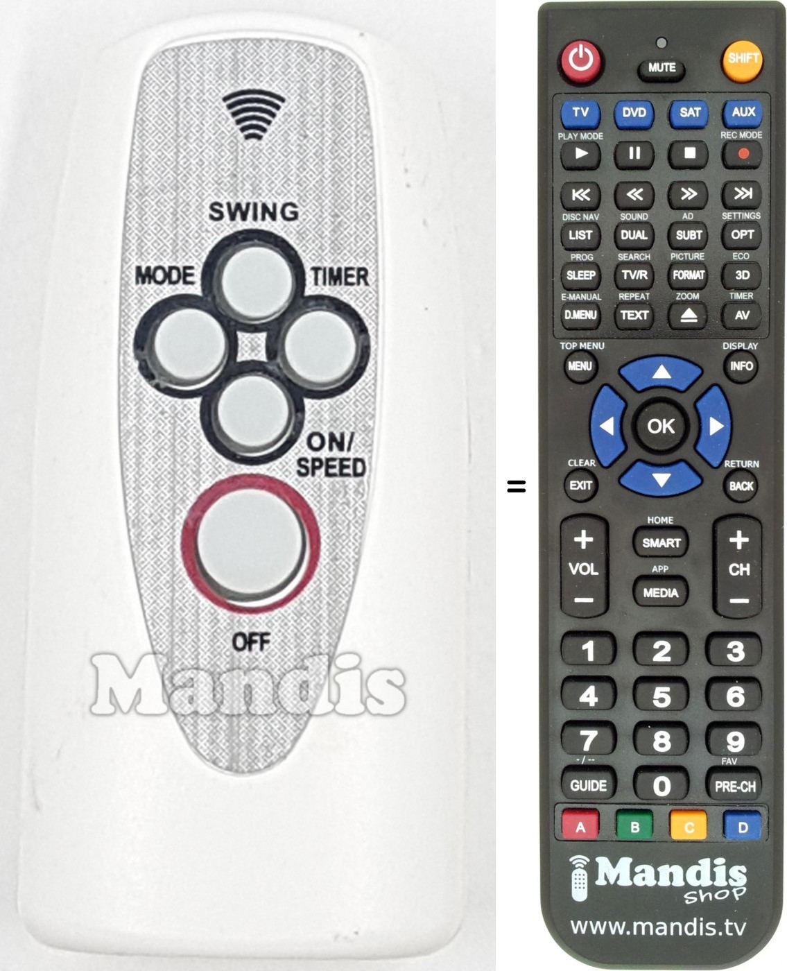 Replacement remote control REMCON2077