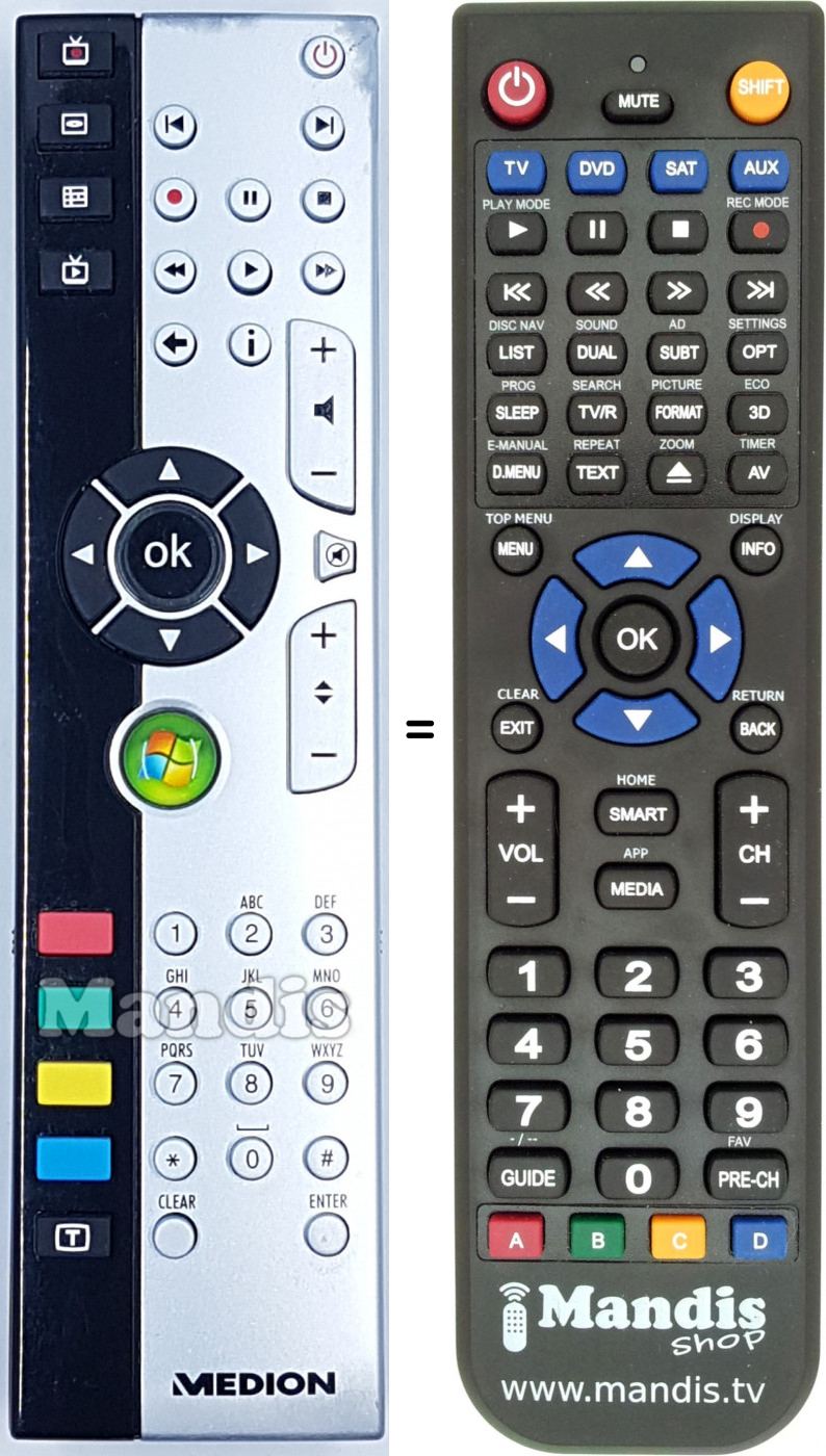 Replacement remote control REMCON2092