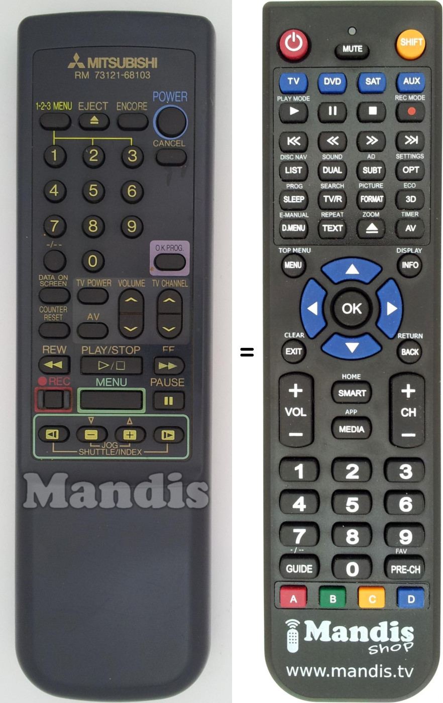 Replacement remote control RM73121-68103