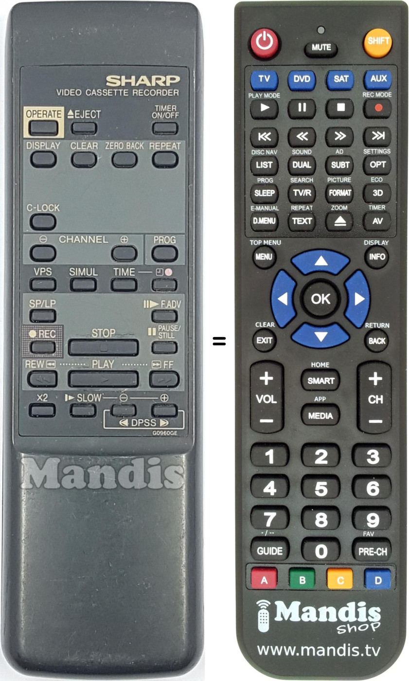 Replacement remote control RRMCG0960GE