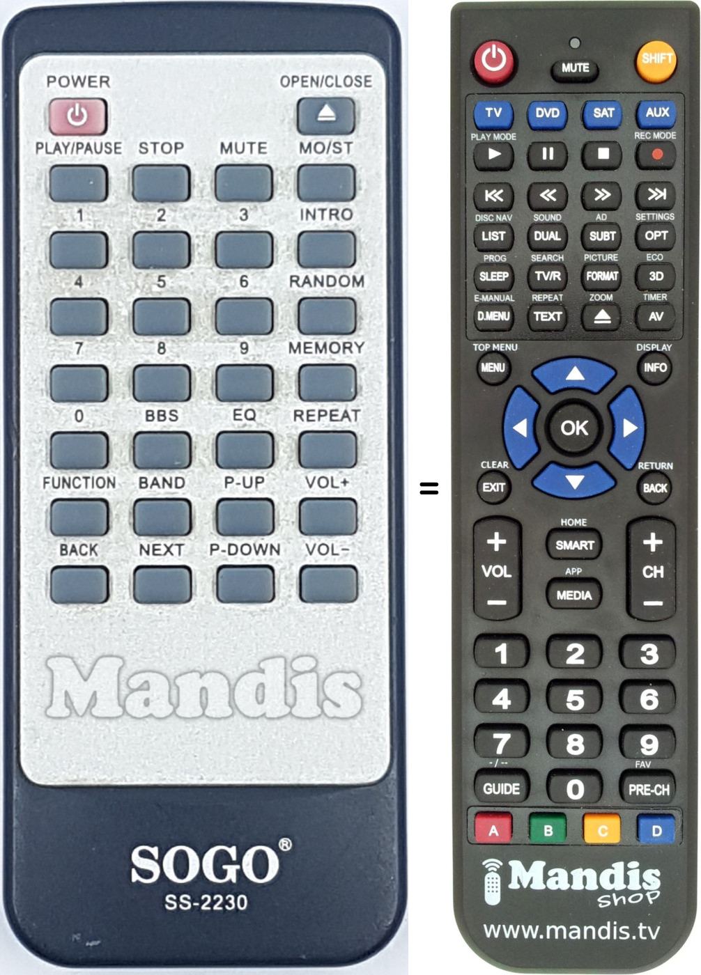 Replacement remote control SS-2230