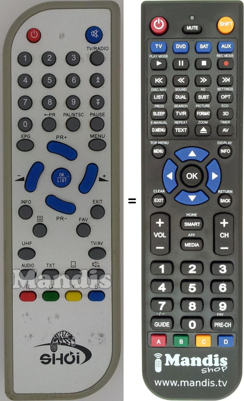 Replacement remote control Shoi Shoi002