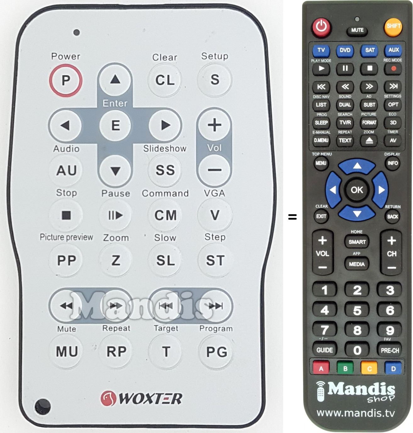 Replacement remote control WOX004
