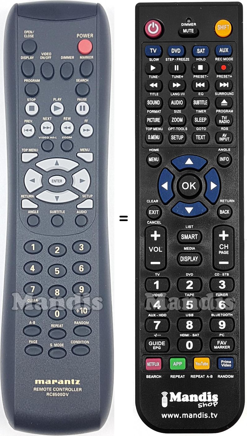 Replacement remote control Marantz 00MZK21AK0010