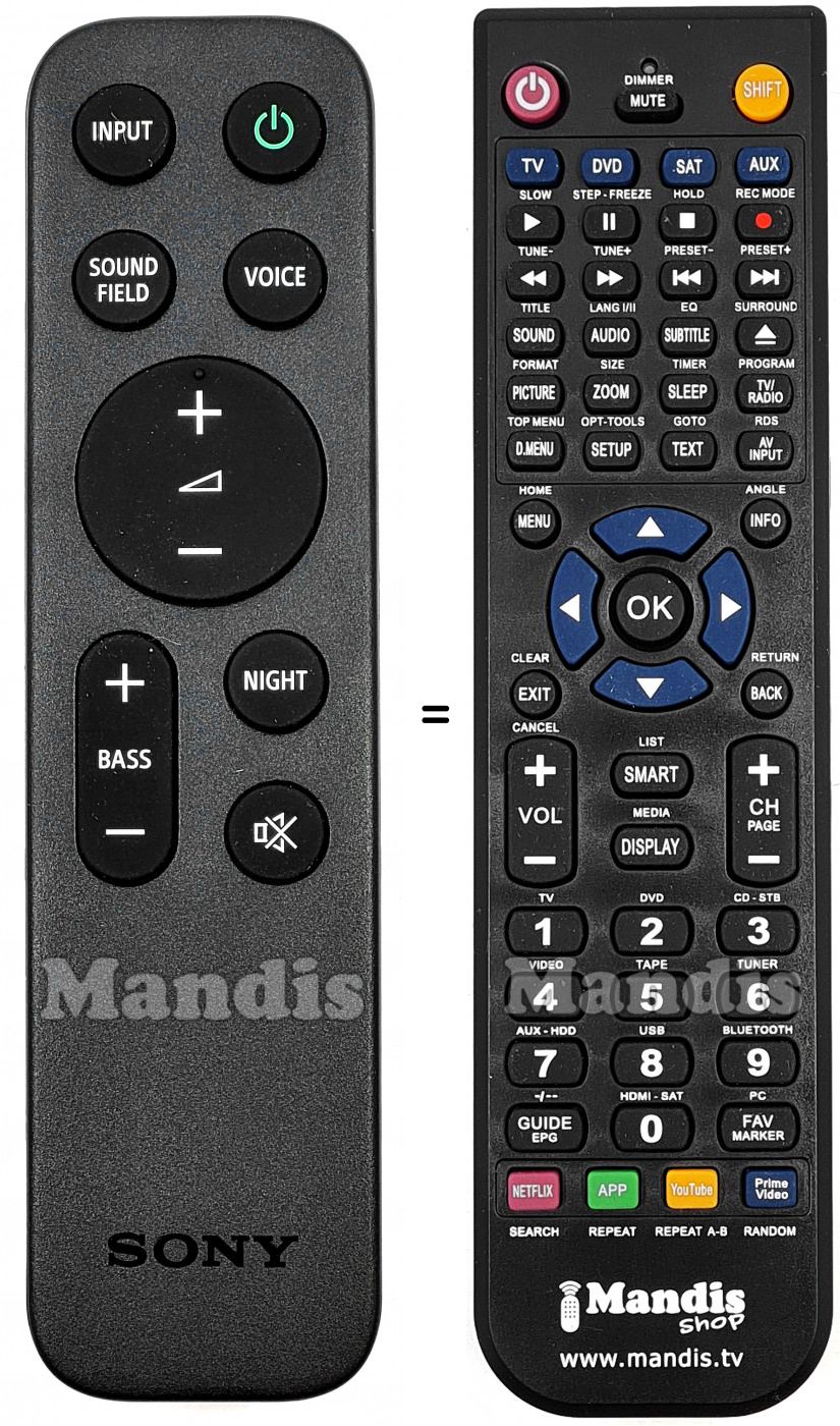 Replacement remote control Sony RMT-AH513U