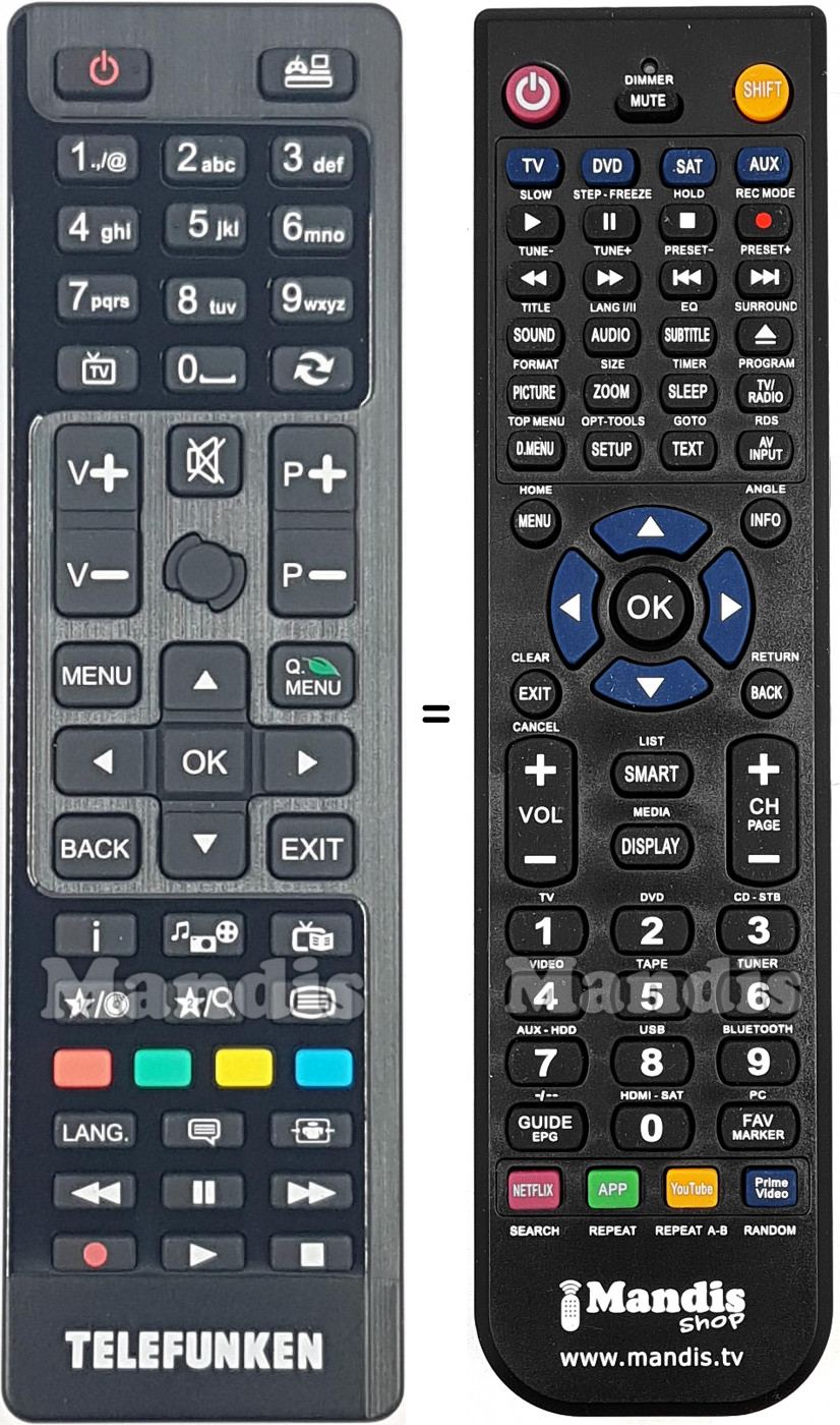 Replacement remote control Telefunken 23384693