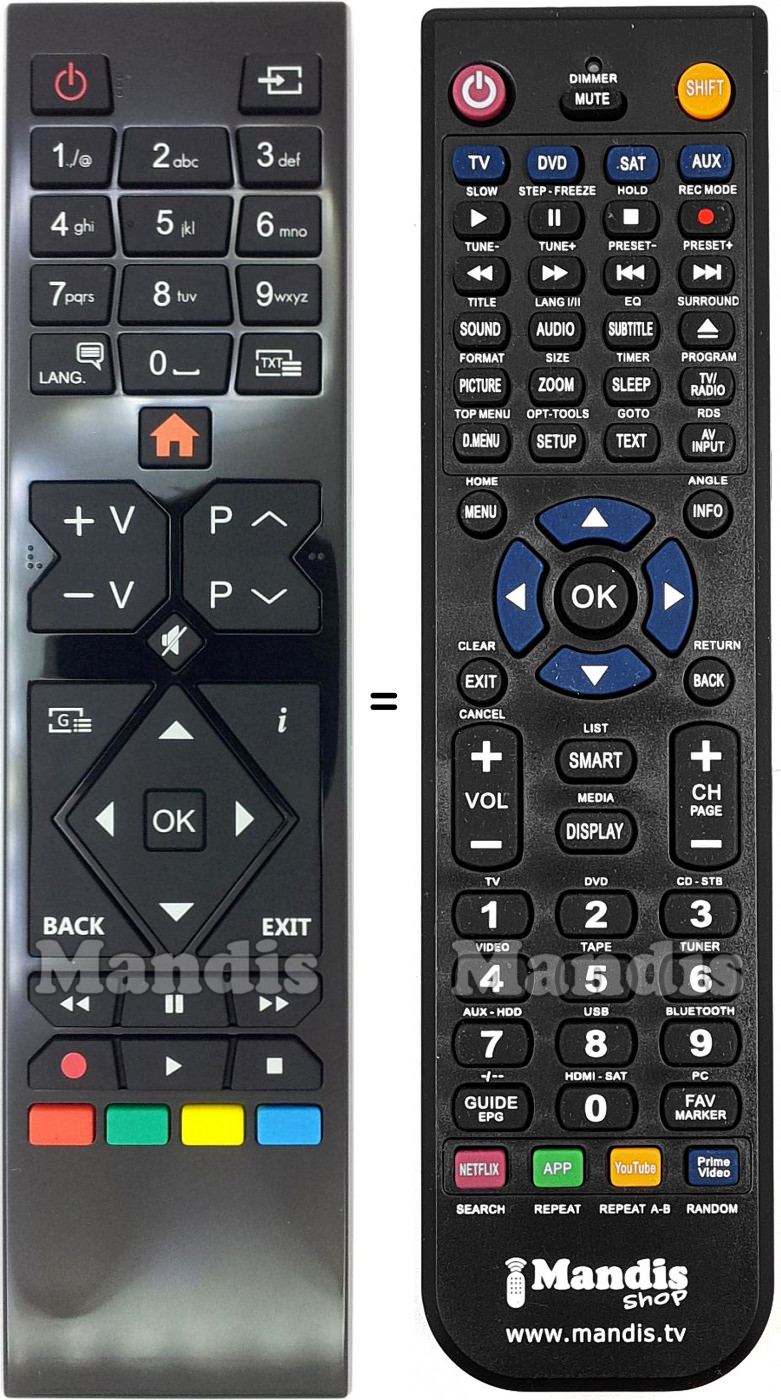 Replacement remote control Hitachi RC39105