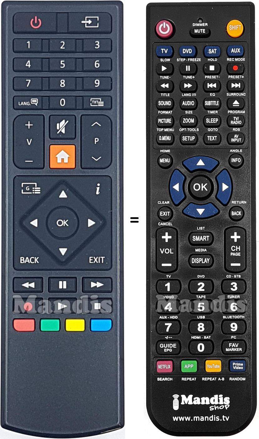 Replacement remote control Hitachi RC39170