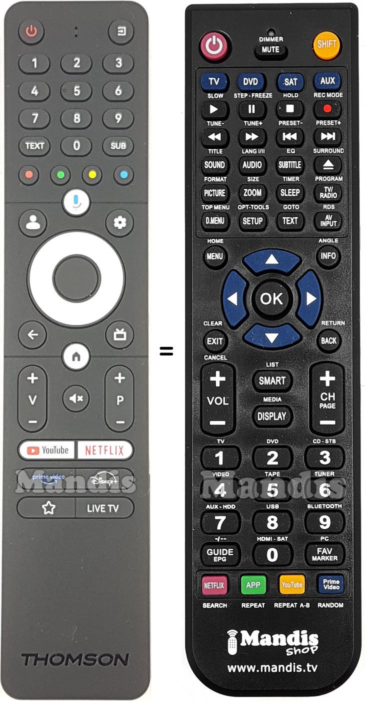 Replacement remote control Thomson RC112GH Replacement remote control Thomson RC112GH