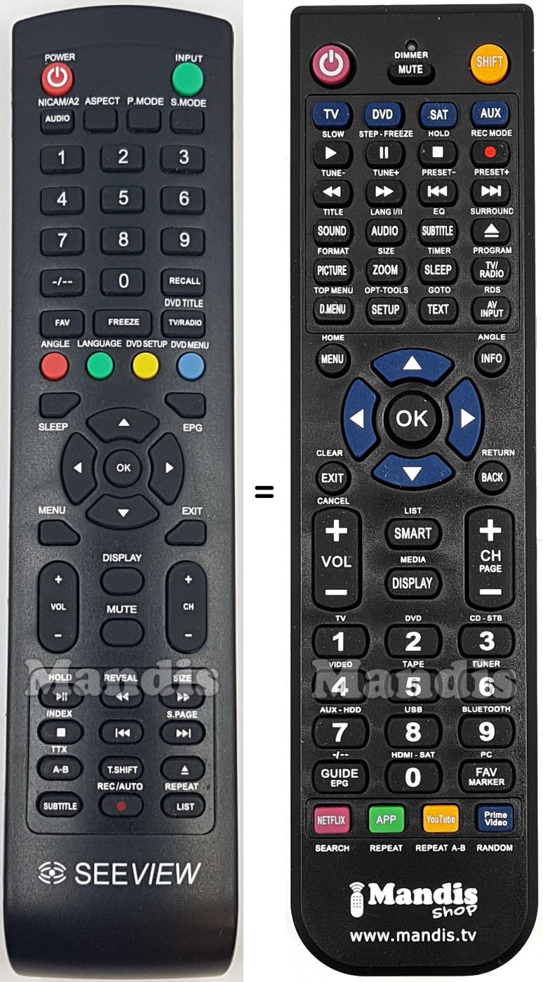 Replacement remote control equinOxe 472628