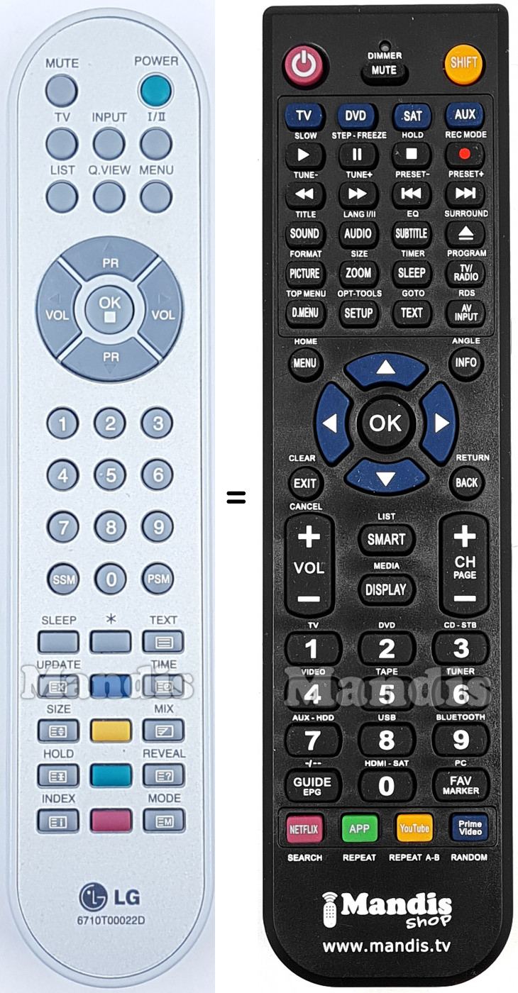 Replacement remote control Goldstar 6710T00022D