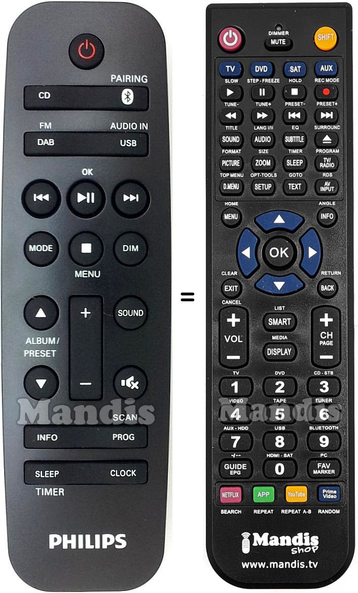 Replacement remote control Philips 996580010583