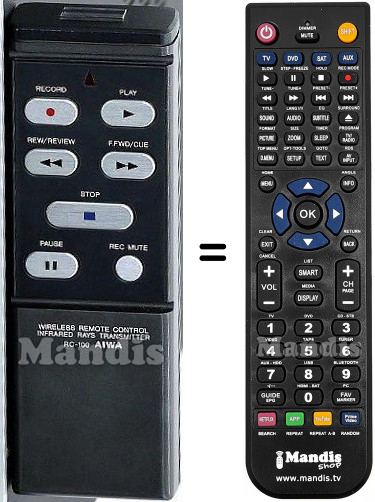 Replacement remote control RC-100