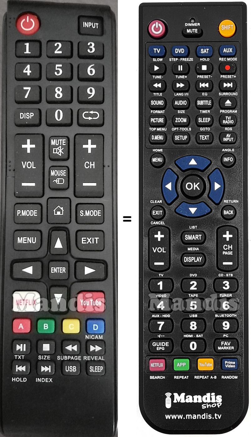 Replacement remote control Akai AKTV001